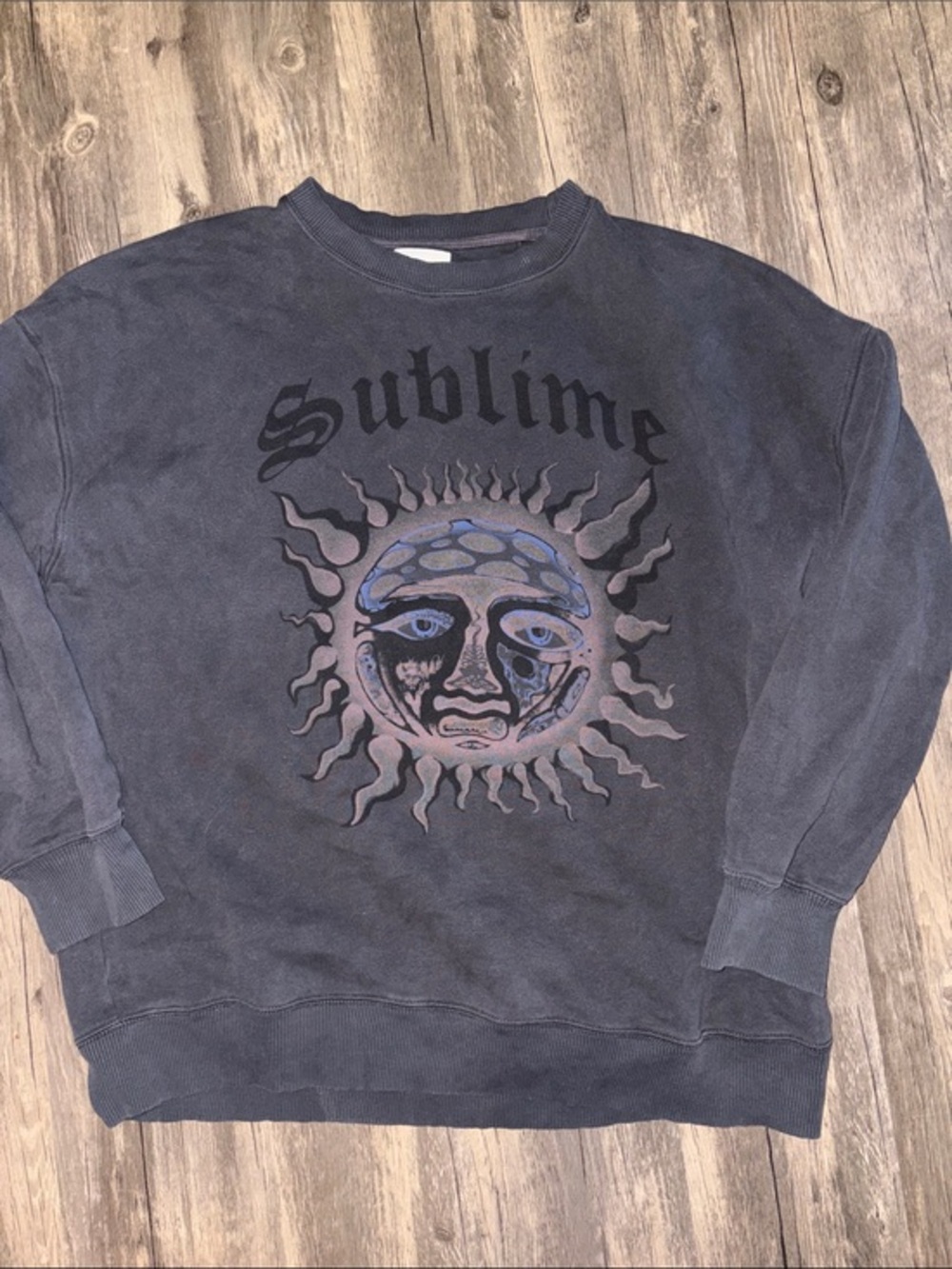 American Eagle Outfitters Black Graphic Sublime Crewneck Sweater medium